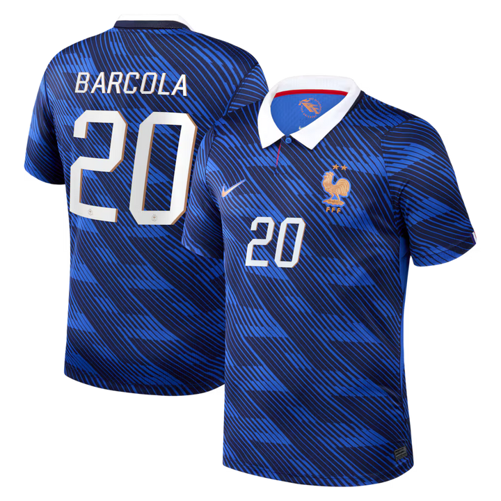 Maillot France Nike FFF Domicile Stadium 26 avec flocage Barcola 20