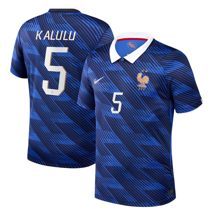 Maillot France Nike FFF Domicile Stadium 26 avec flocage Kalulu 5